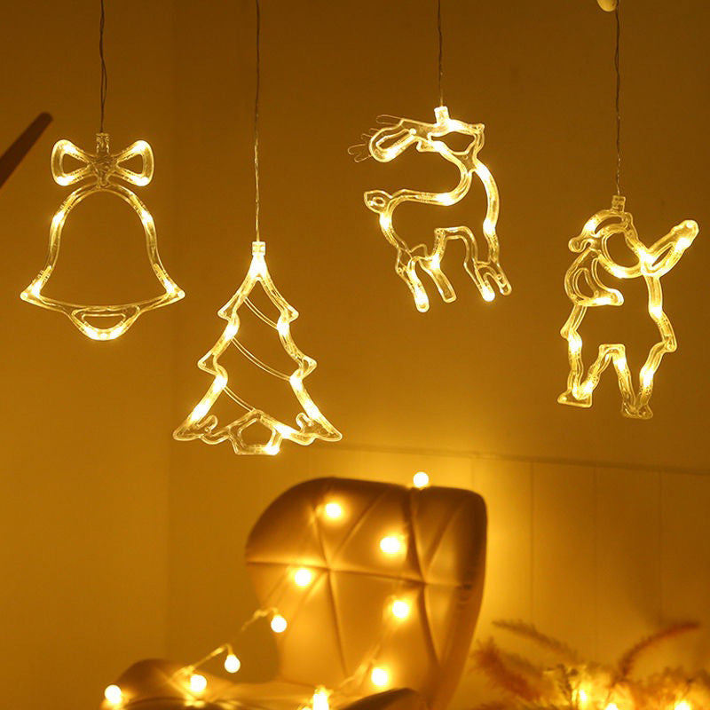 Window Suction Cup Chandelier Creative Christmas Decoration Light String Scene Layout Lantern
