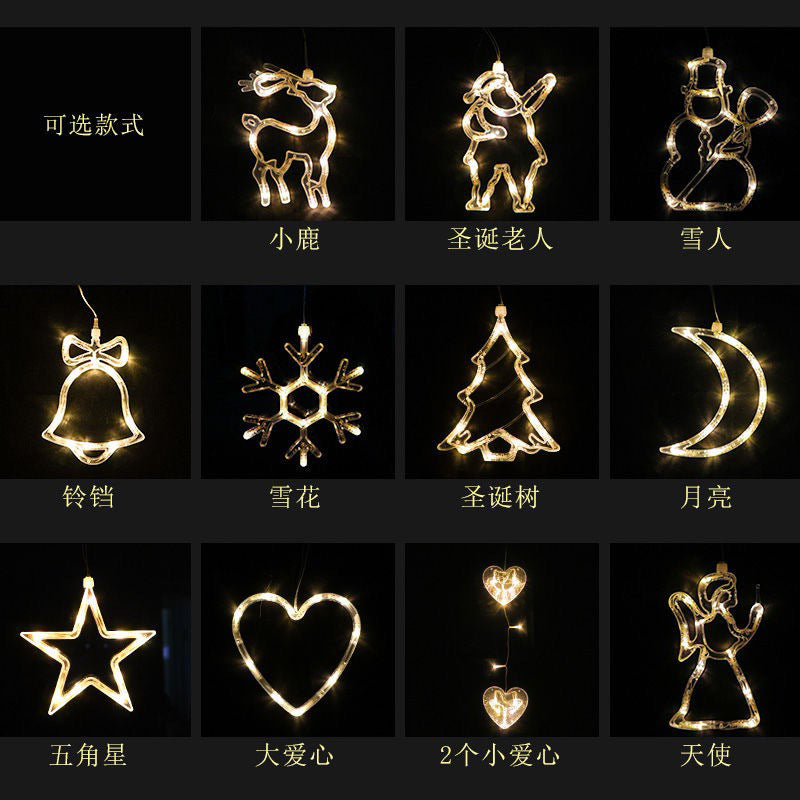 Window Suction Cup Chandelier Creative Christmas Decoration Light String Scene Layout Lantern