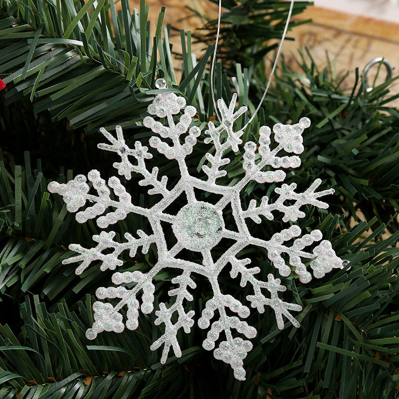 Christmas decorations, acrylic 10CM snowflakes, Christmas necessities, Christmas tree hanger powder wholesale