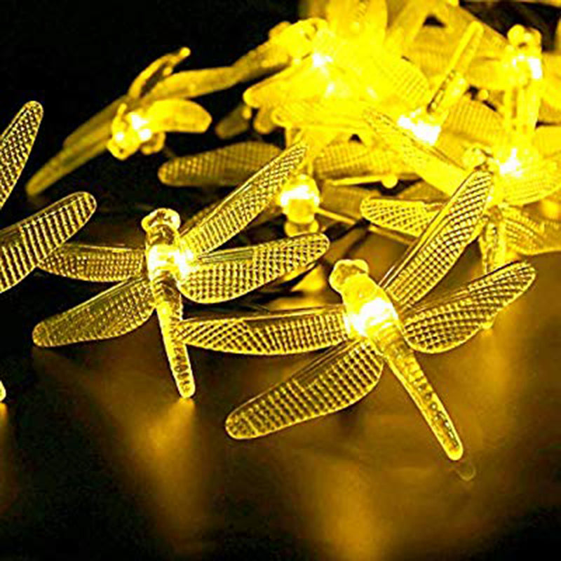 Outdoor Christmas Decoration Lights 20 LEDs 30 LEDs 50 LED Solar Dragonfly String Lights