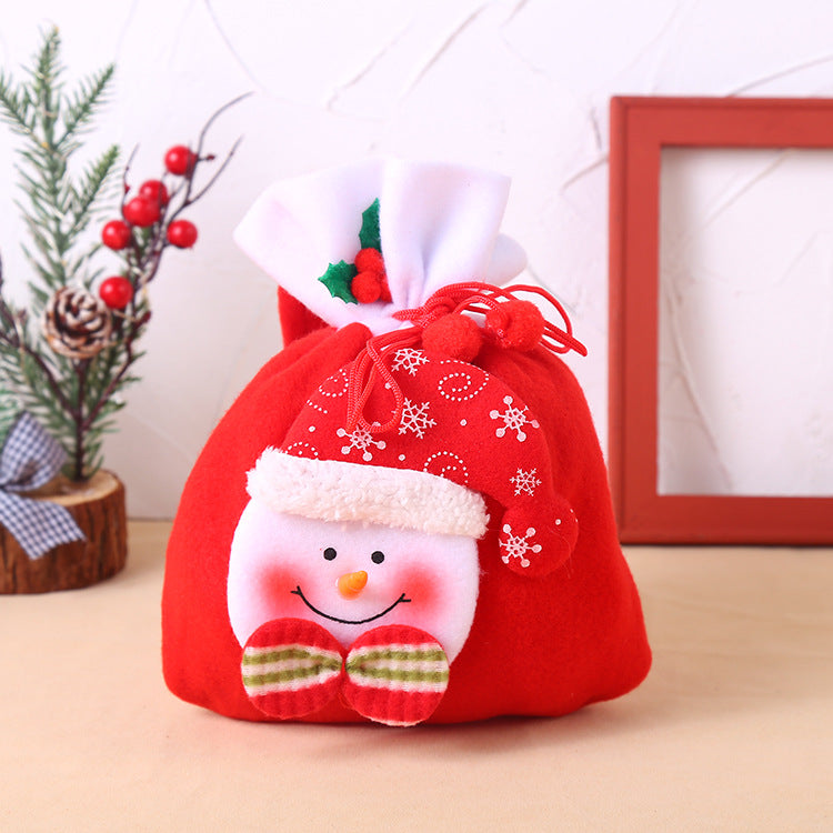 Christmas Decoration Christmas gift bag cloth bag backpack brushed Santa Snowman gift candy