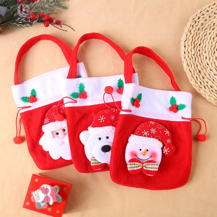 Christmas Decoration Christmas gift bag cloth bag backpack brushed Santa Snowman gift candy