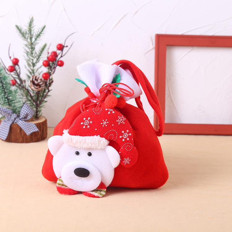 Christmas Decoration Christmas gift bag cloth bag backpack brushed Santa Snowman gift candy