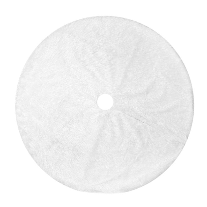 Cross-border Hot Sale Christmas Tree Skirt Pure White Plush Tree Skirt Christmas Decorations Christmas Tree Skirt New