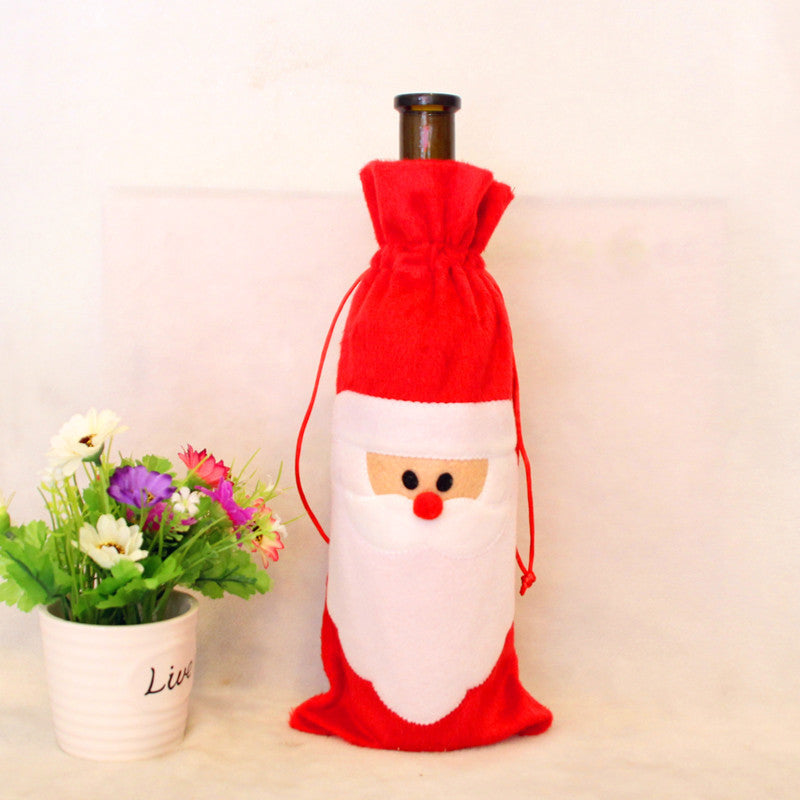 Christmas Decorations Santa Claus Wine Bottle Set Wine Bag Gift Bag Champagne Red Wine Set Hotel Holiday Decoration