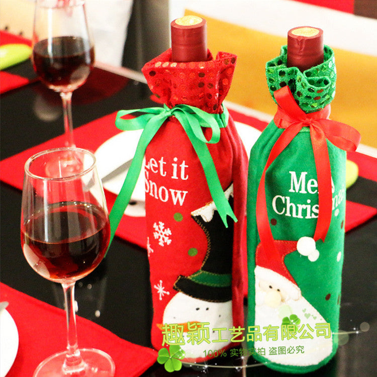 Christmas Ornament wine bottle set Christmas decorations red wine gift gift bag