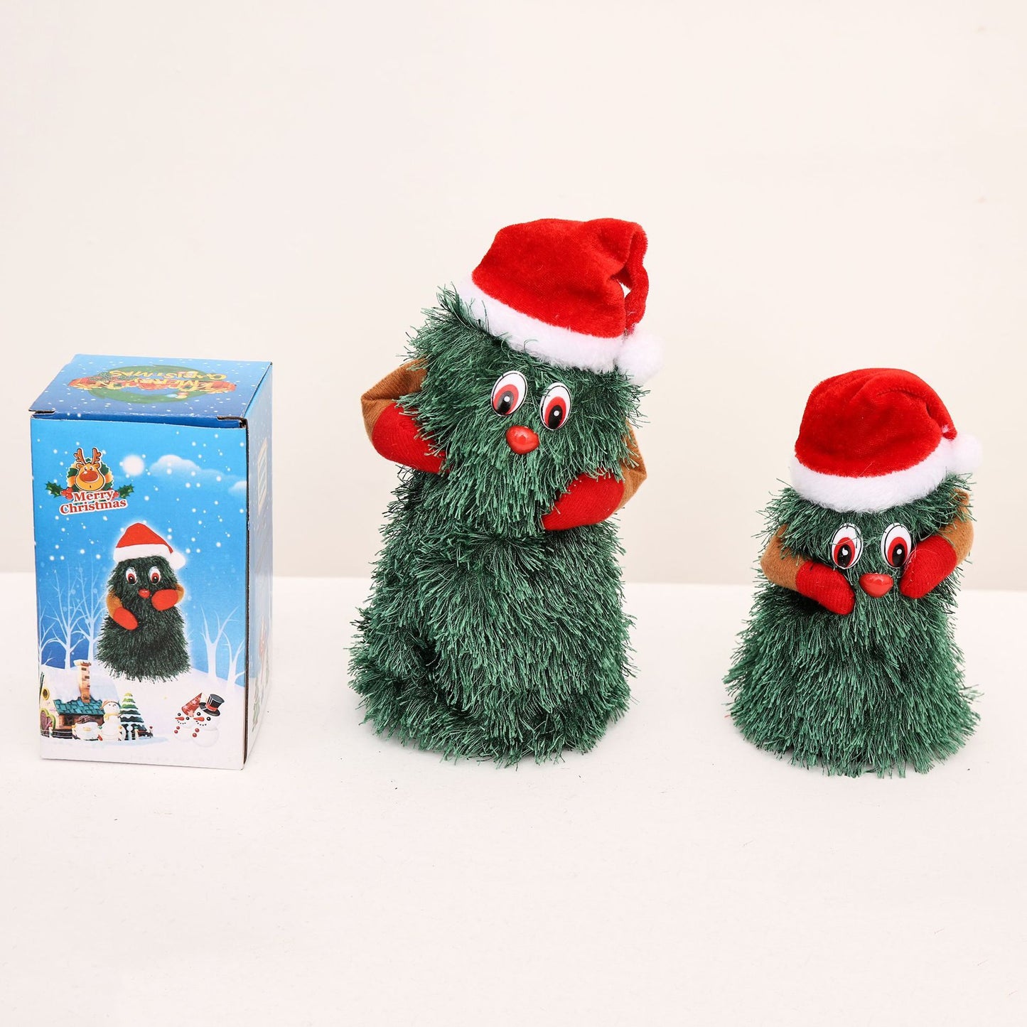 New Electric Toy Electric Plush Toy Doll Funny Cute Green Electronic Xmas Tree Musical Santa Claus Fun Toy Christmas Decoration