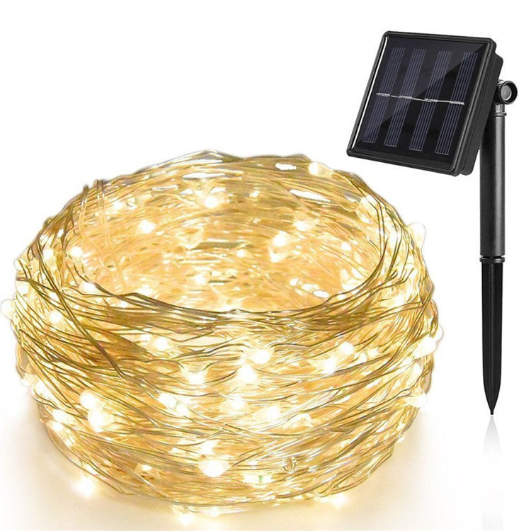 String Lights Solar String Lights Copper Wire LED Lights 8 Functions Outdoor Waterproof Garden Lights Christmas Decorative Lights