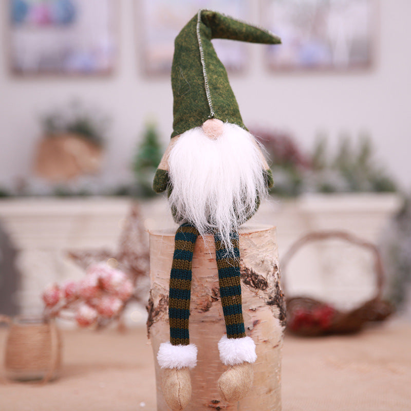 Christmas decorations, European and American style, small forest, old man, no face doll, figurine decoration, window display