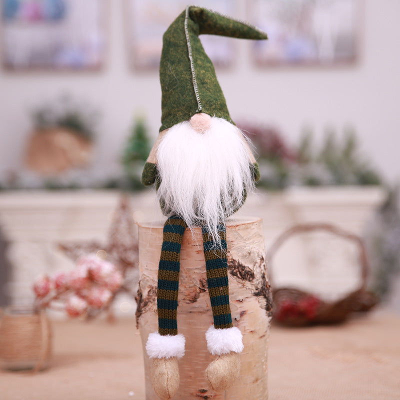 Christmas decorations, European and American style, small forest, old man, no face doll, figurine decoration, window display