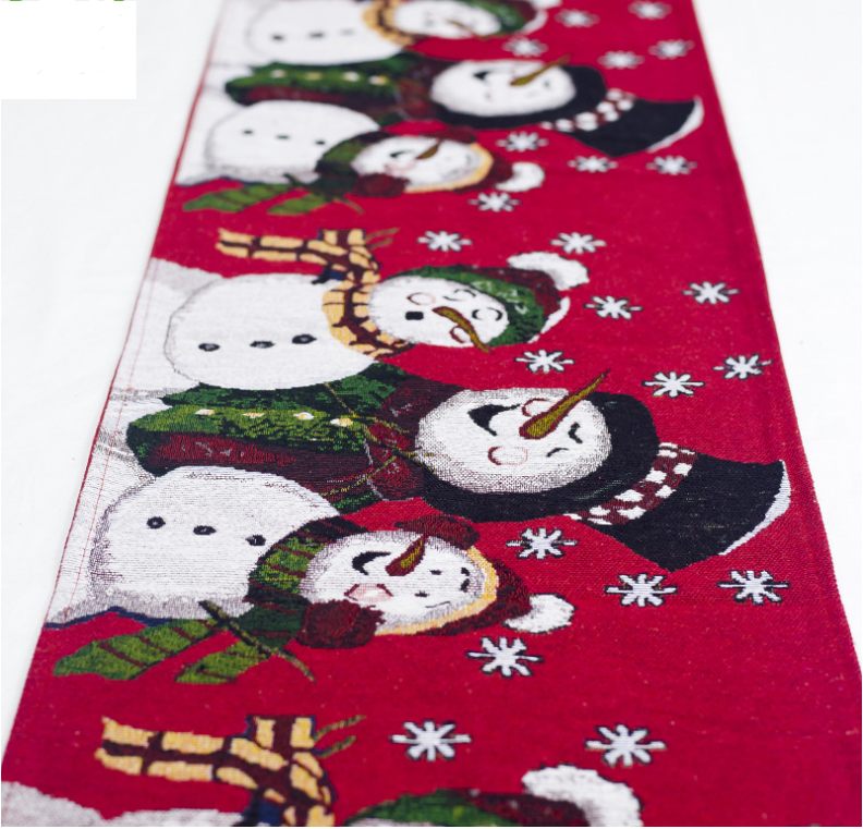 Christmas Elk Snowman Table Runner Merry Christmas Decorations