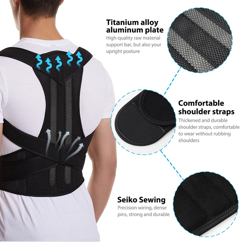 Back Posture Corrector Adult Back Support Shoulder Lumbar Brace Health Care Support Corset Back Belt