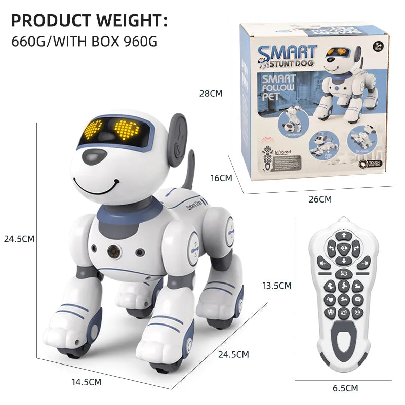 Funny RC Robot Electronic Dog Stunt Dog Voice Command Programmable Touch-sense Music Song Robot Dog for Children&