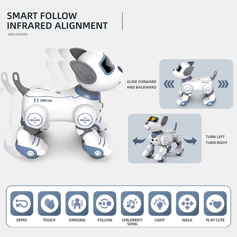 Funny RC Robot Electronic Dog Stunt Dog Voice Command Programmable Touch-sense Music Song Robot Dog for Children&