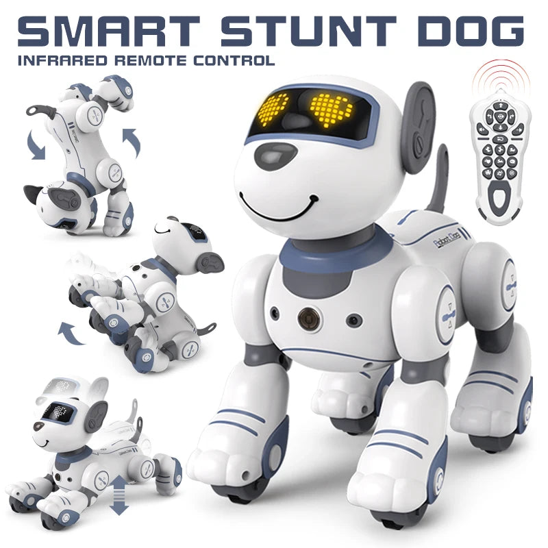 Funny RC Robot Electronic Dog Stunt Dog Voice Command Programmable Touch-sense Music Song Robot Dog for Children&