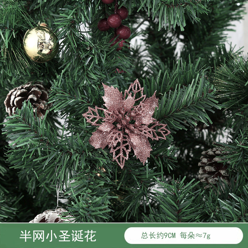 Christmas Decoration Wholesale Christmas Green Onion Powder Belt Hollow Flower Christmas Tree Wreath Ornament Pendant Ornament