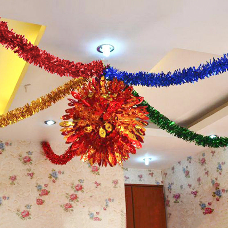 Christmas decoration tops garland holiday decoration party Christmas supplies color strips 5M10M15M20M