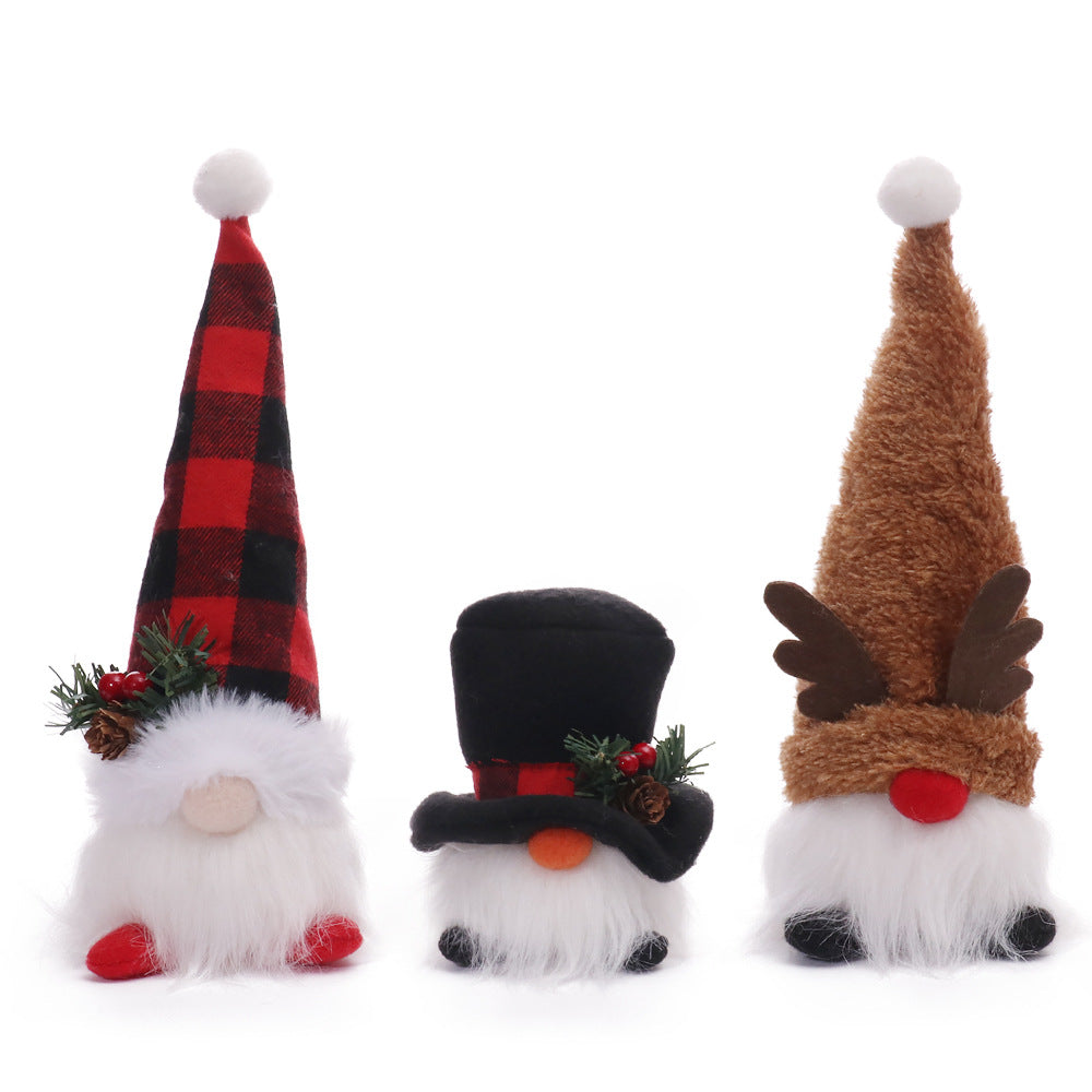 Cross-border New Christmas Decorations Cartoon With Lights Luminescent Dolls Ornaments Christmas Tree Pendants