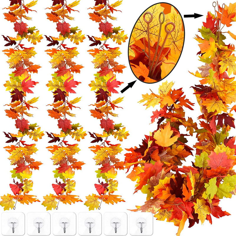 Amazon Harvest Festival Simulation Maple Leaf Rattan Thanksgiving Christmas Decoration Rattan Spot