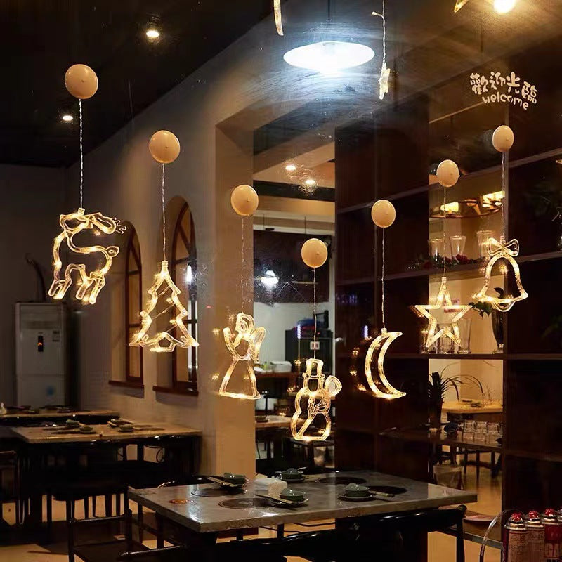 Led Christmas Light String Ins Window Suction Cup Chandelier Creative Christmas Decoration Light String Scene Layout Lantern Wholesale