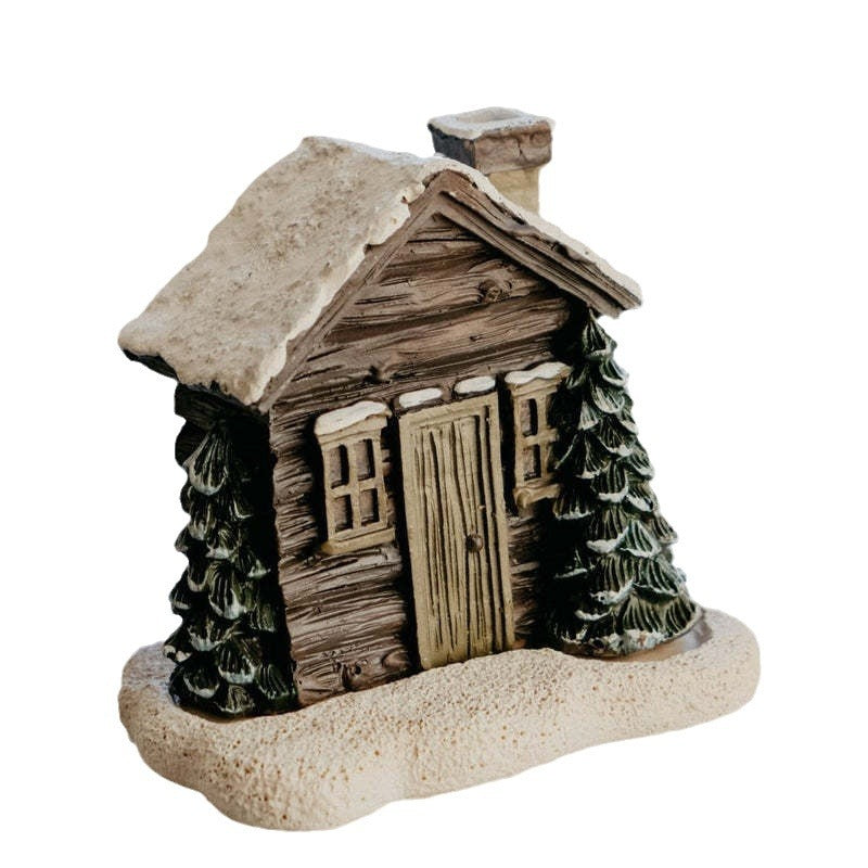 Cross-border New Products Christmas Decorations Resin Crafts Small House Landscape Small Ornaments Gift Ideas