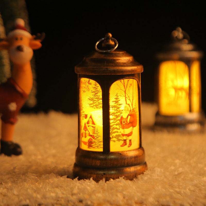 2023 Hong Kong Love New Christmas Wind Lamp Santa Night Light Portable Small Oil Lamp Christmas Decorations Gifts