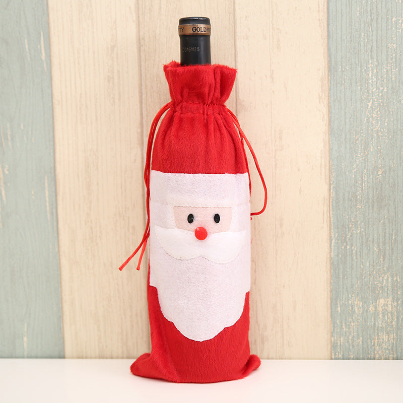 Christmas Decorations Santa Claus Wine Bottle Set Wine Bag Gift Bag Champagne Red Wine Set Hotel Holiday Decoration