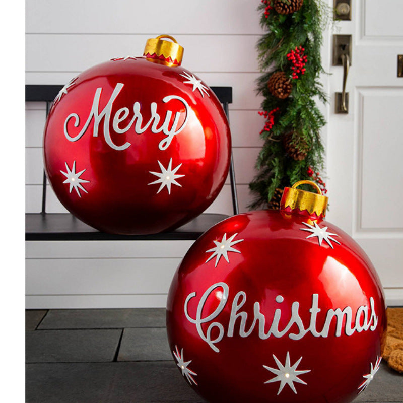 Christmas Decoration Balloon 60cm Outdoor Fun Festival Atmosphere Printing Pvc Inflatable Toy Ball