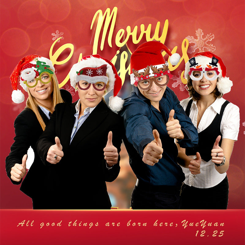 New Christmas Cartoon Headband Adult Children Gift Santa Claus Snowman Antlers Glasses Christmas Decoration Glasses