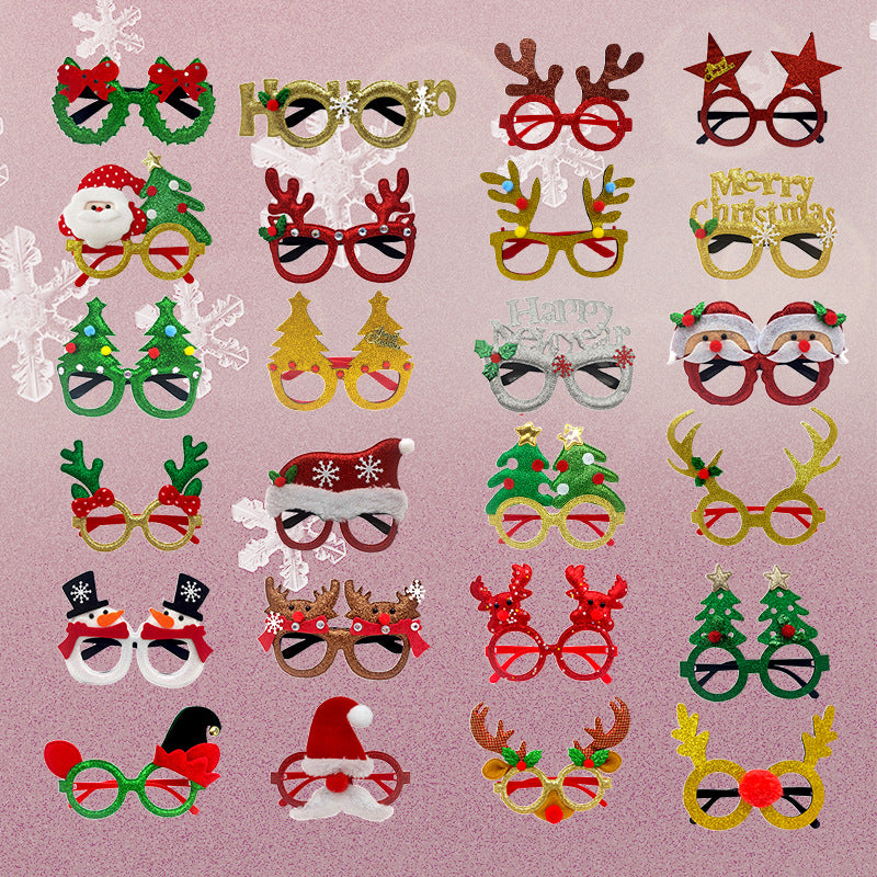 New Christmas Cartoon Headband Adult Children Gift Santa Claus Snowman Antlers Glasses Christmas Decoration Glasses