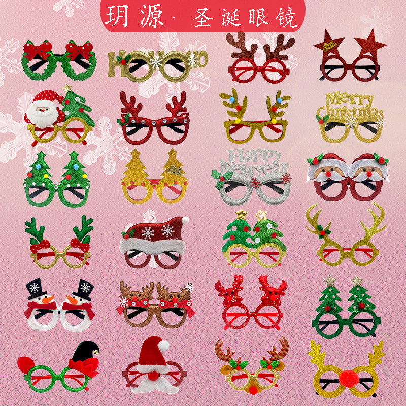 New Christmas Cartoon Headband Adult Children Gift Santa Claus Snowman Antlers Glasses Christmas Decoration Glasses