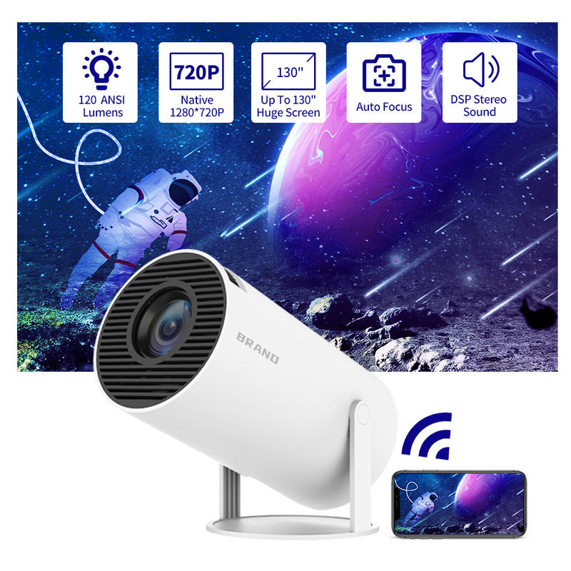 Projector HY300 Small Home Mini Portable Dual-band WiFi HD Projector 720P