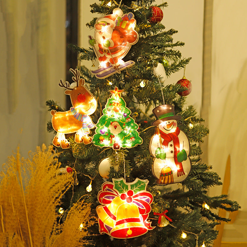 Christmas LED Suction Cup Lights Santa Elk Window Modeling Lights Christmas Tree Holiday Lights Christmas Decoration Lights