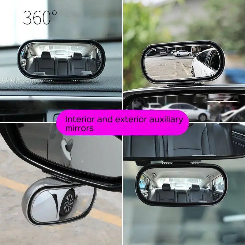 Universal Car Mirror 360° Adjustable Wide Angle Side Rear Mirrors blind spot Snap way for Parking Auxiliary Rear View Mirror