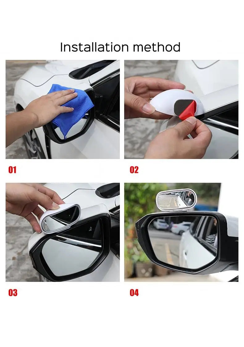 Universal Car Mirror 360° Adjustable Wide Angle Side Rear Mirrors blind spot Snap way for Parking Auxiliary Rear View Mirror