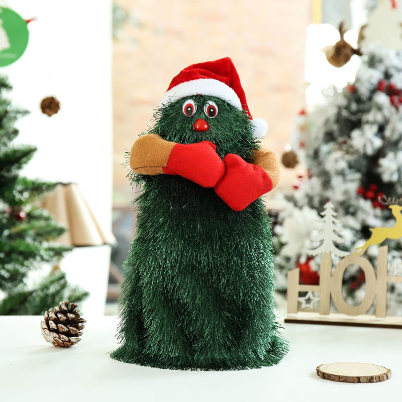 New Electric Toy Electric Plush Toy Doll Funny Cute Green Electronic Xmas Tree Musical Santa Claus Fun Toy Christmas Decoration