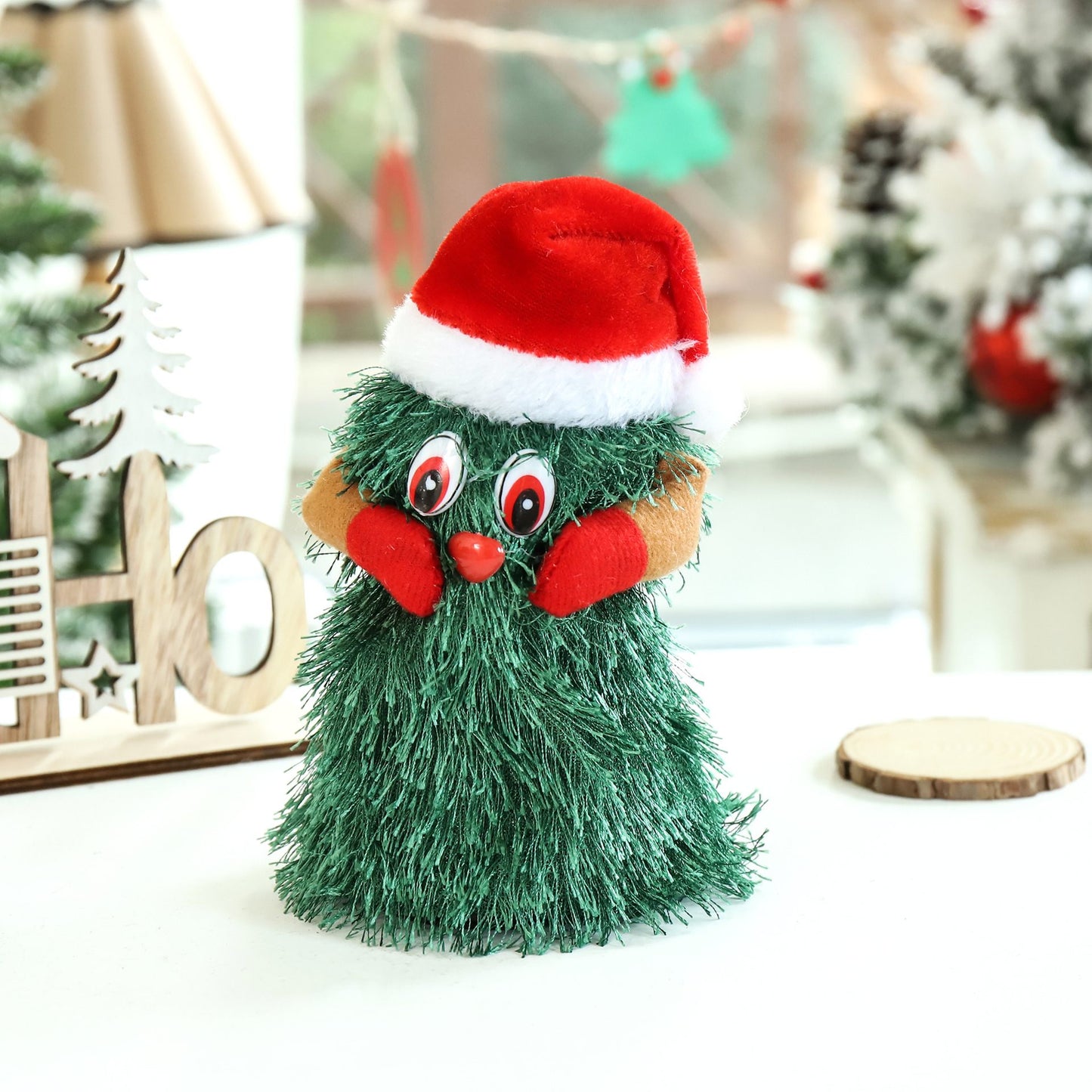 New Electric Toy Electric Plush Toy Doll Funny Cute Green Electronic Xmas Tree Musical Santa Claus Fun Toy Christmas Decoration